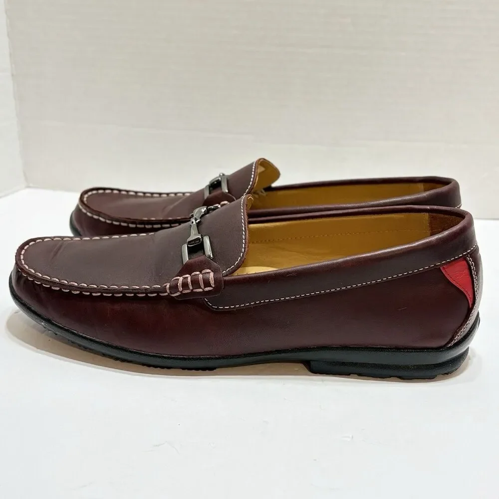 Footjoy Loafers Dark Brown Burgundy Leather Horsebit  79019 9M